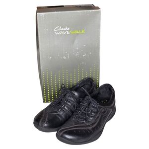 Clarks WaveWalk Black Leather Comfort Walking Shoes 9.5M w/ Box